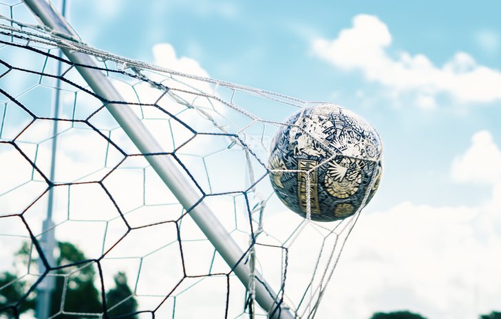 Football in net