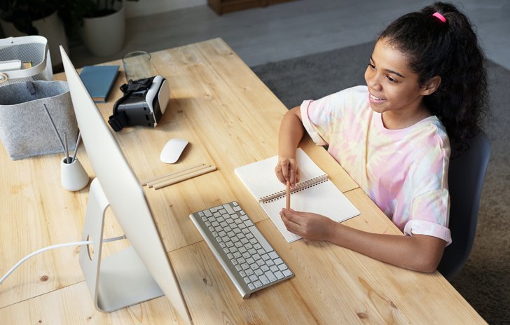 Girl at computer